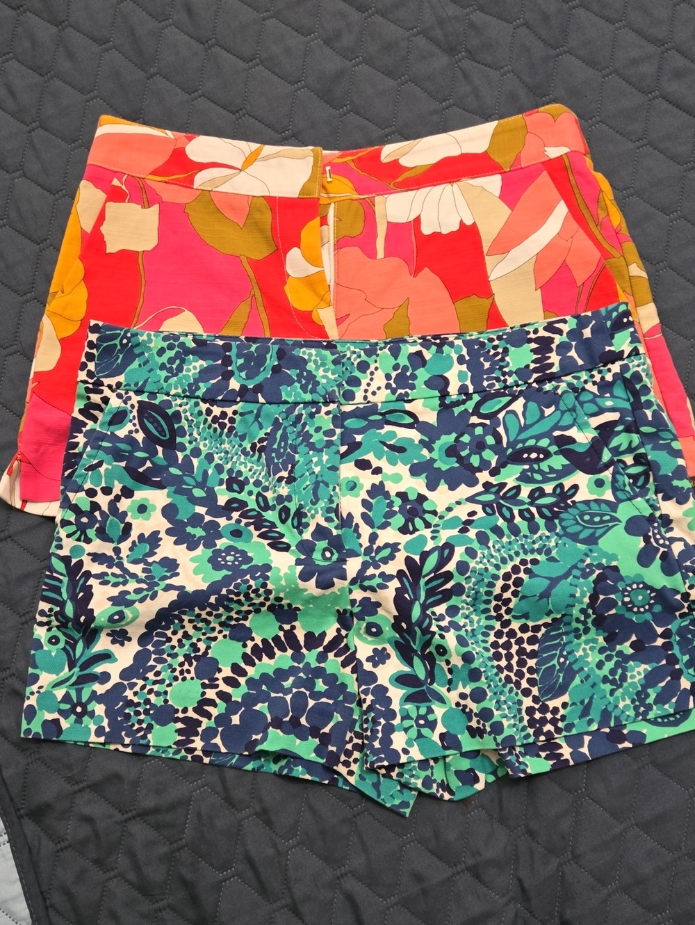 High-Waist Floral Print Women's Shorts - Turquoise & Coral Options